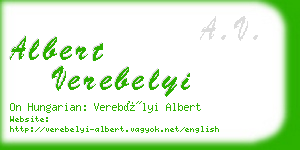 albert verebelyi business card